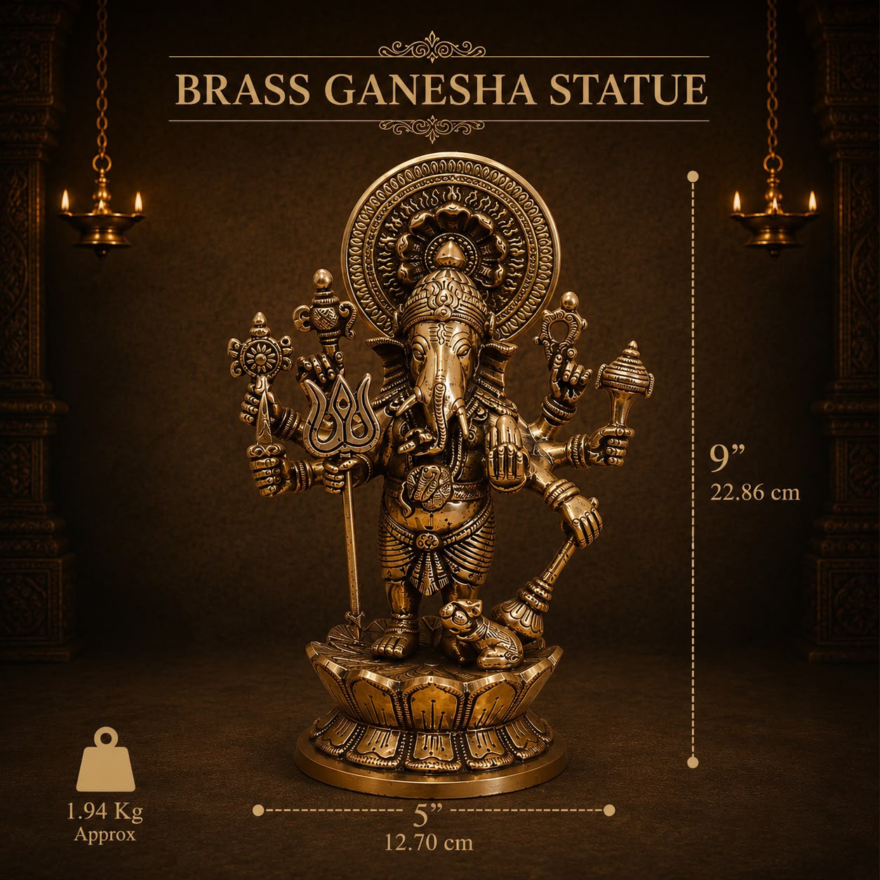 Drishti Ganesh Brass Statue