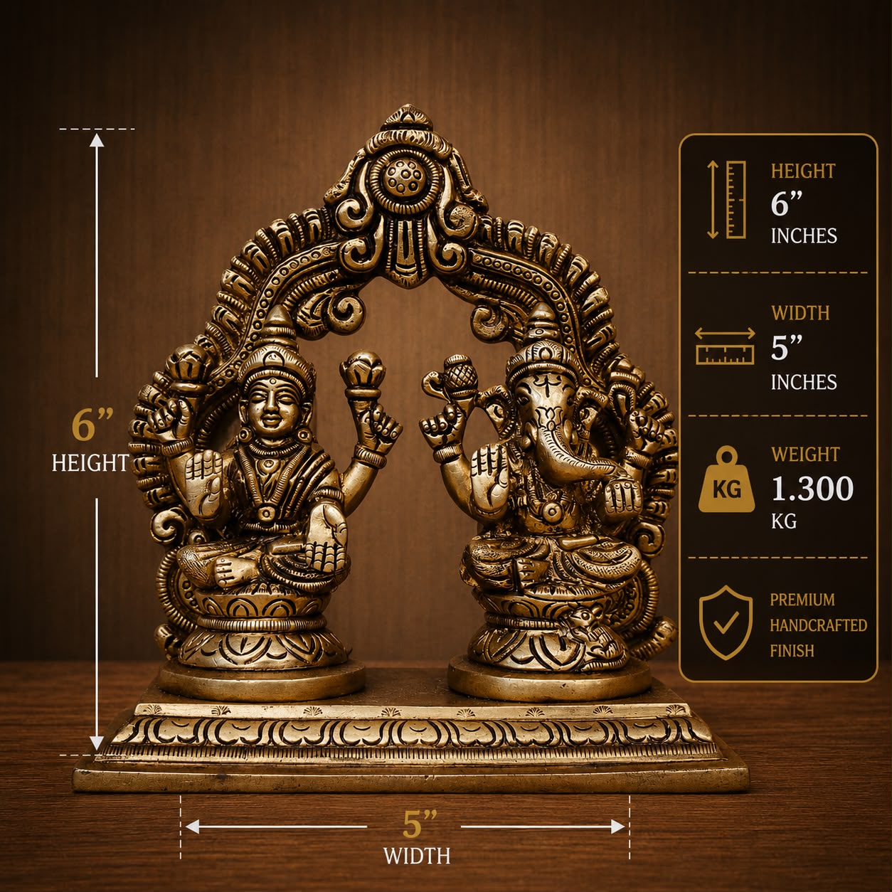Lakshmi Ganesh Brass Idol