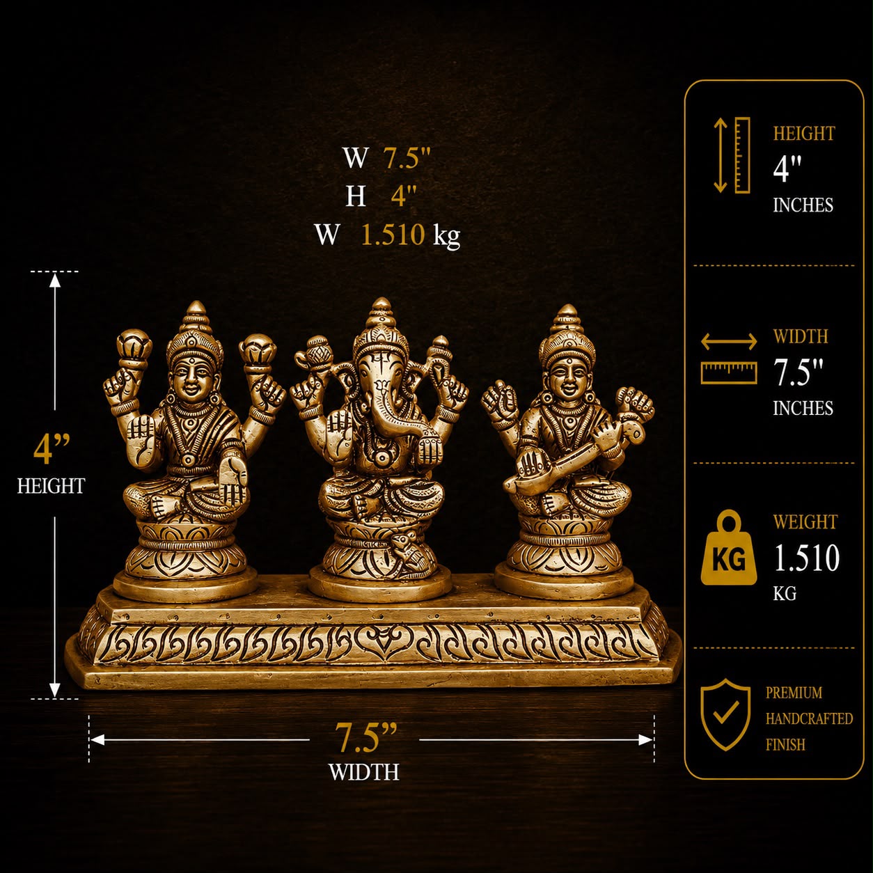 Ganesh Lakshmi  Saraswati Idol