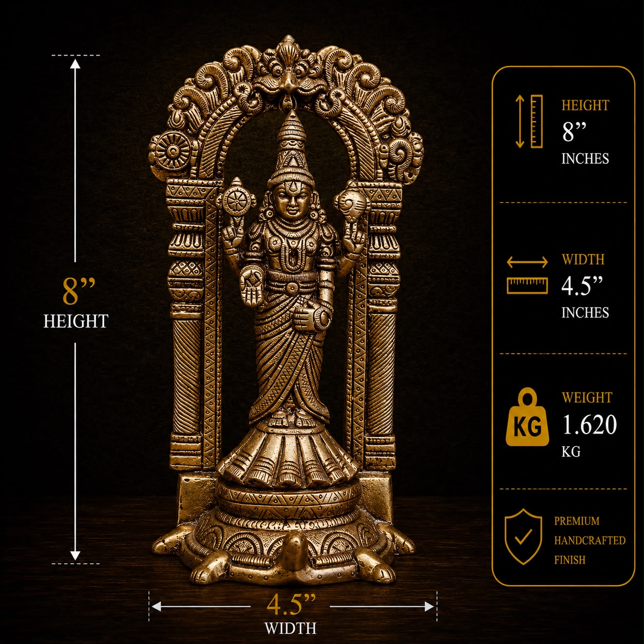 Tirupati Balaji On Turtle Idol