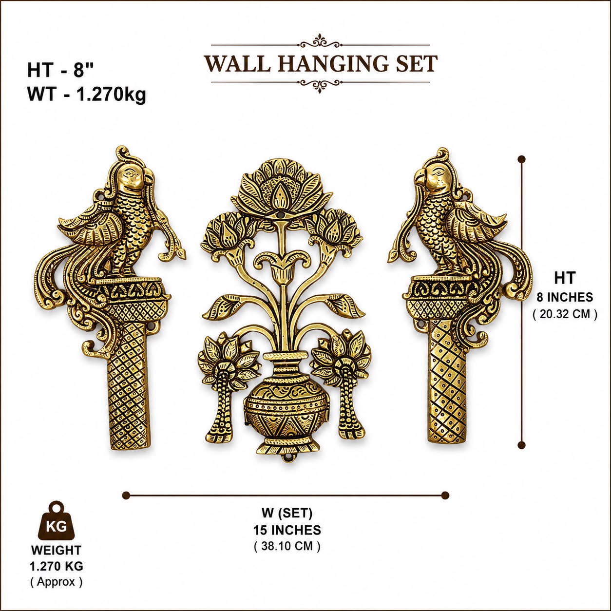 Peacock & Lotus Kalash Wall Hanging