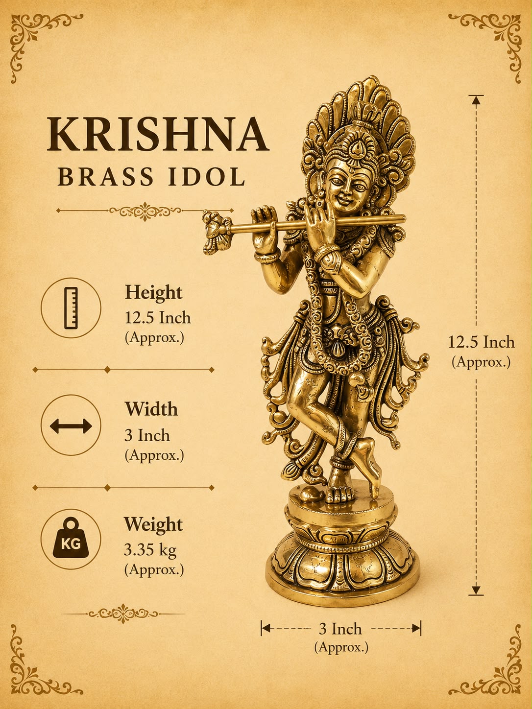 Krishna Brass Idol