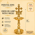Cross Oil Lamp With 5 wicks