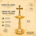 Cross Oil Lamp With 5 Wicks