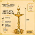 Diya With 5 Wicks