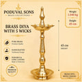 Diya With 5 Wicks