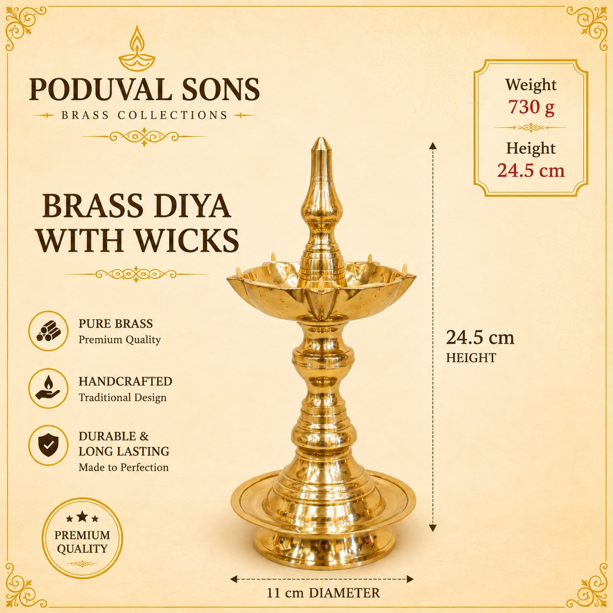 Diya With Wicks