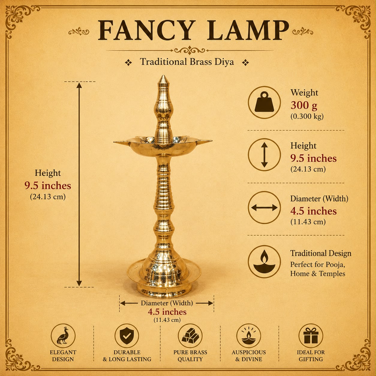 Fancy Brass Lamp