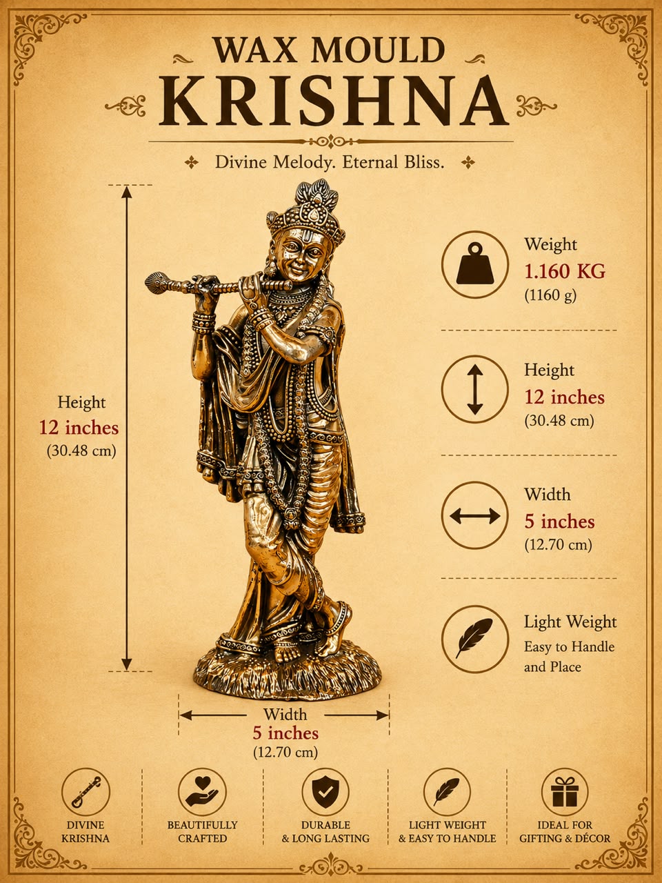 Krishna Wax Mould Idol