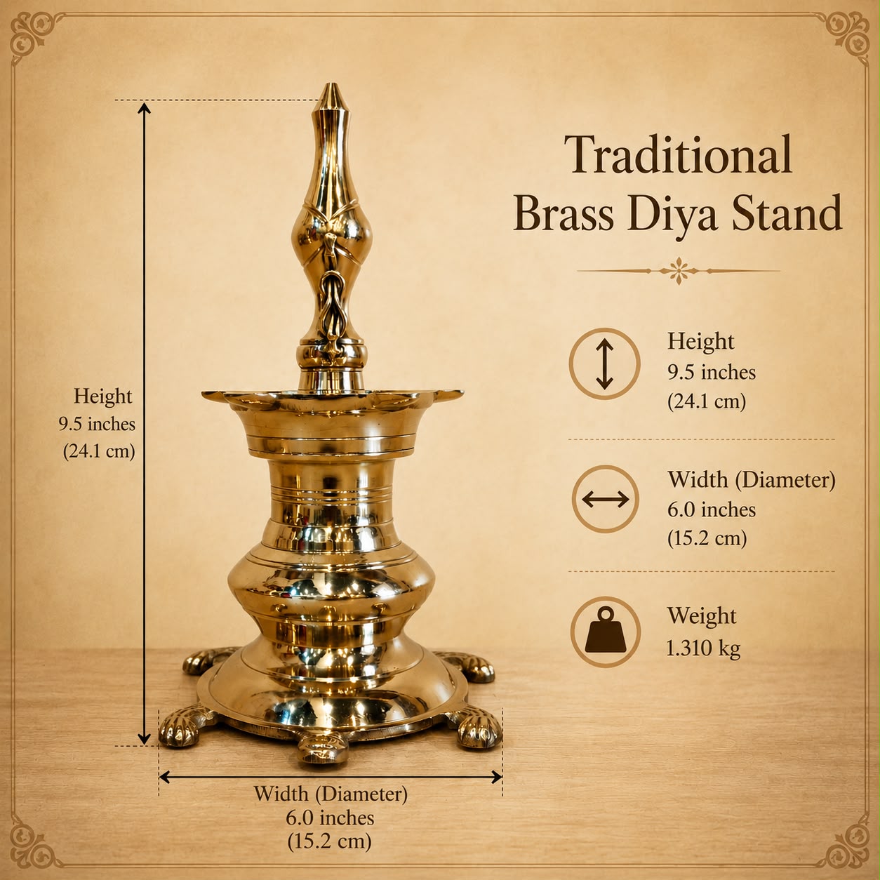 Traditional Diya Stand
