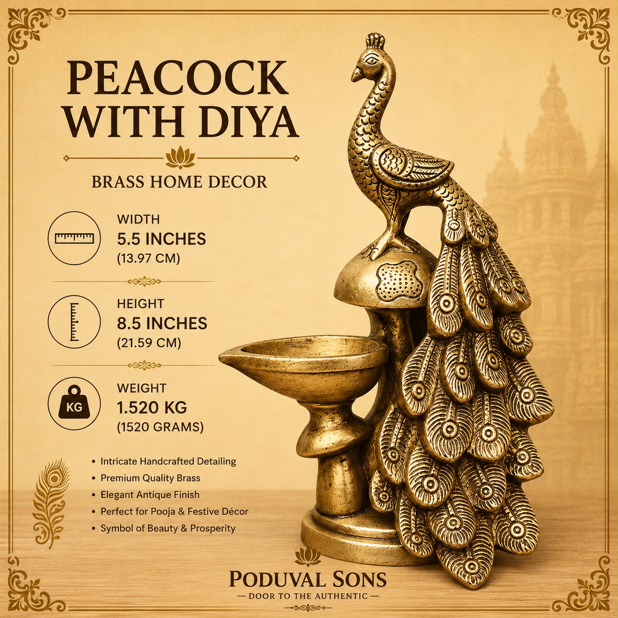 Peacock With Diya