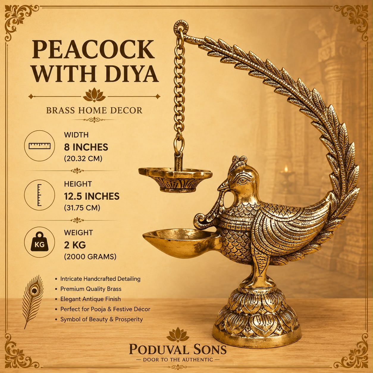 Peacock With Diya