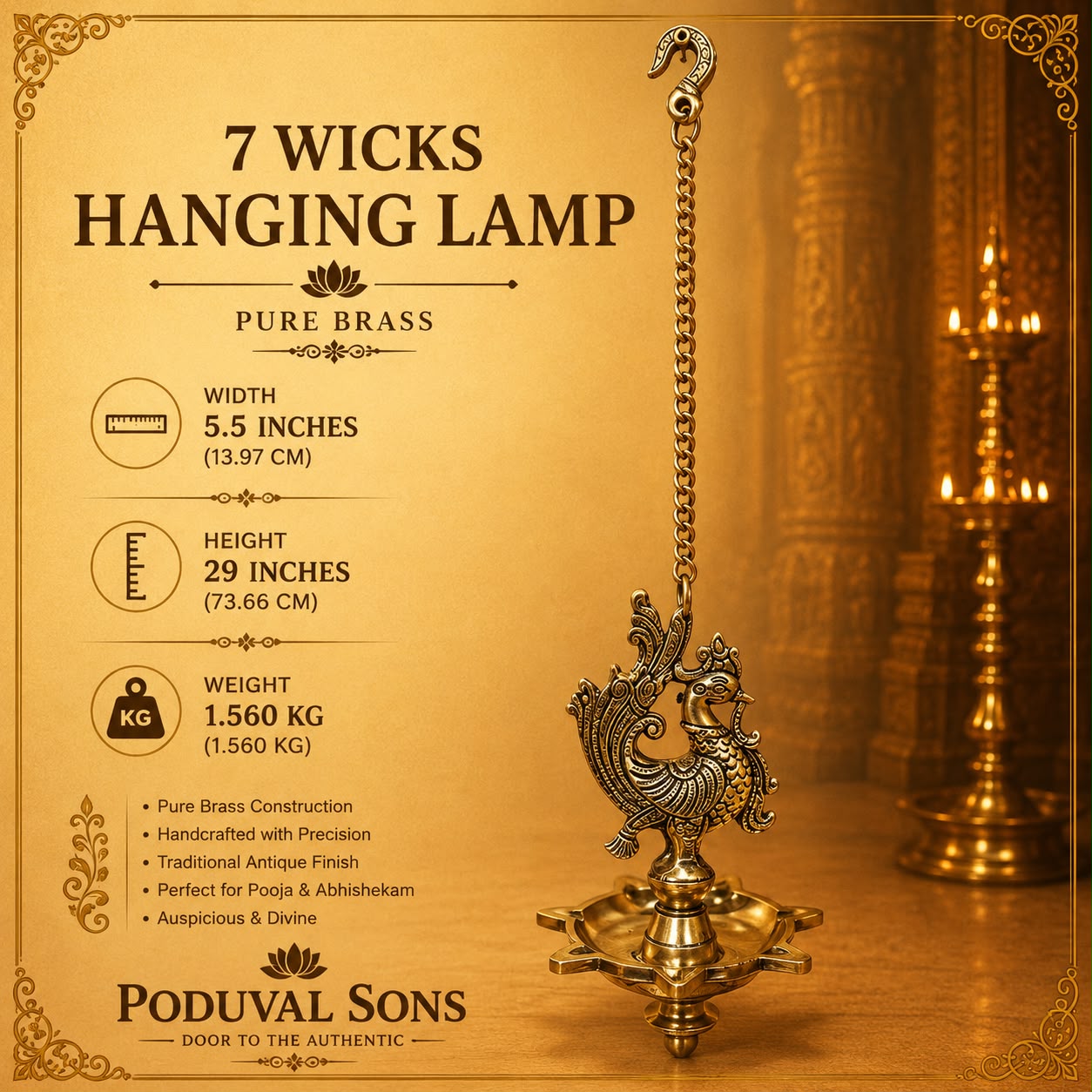 7 Wicks Hanging Lamp