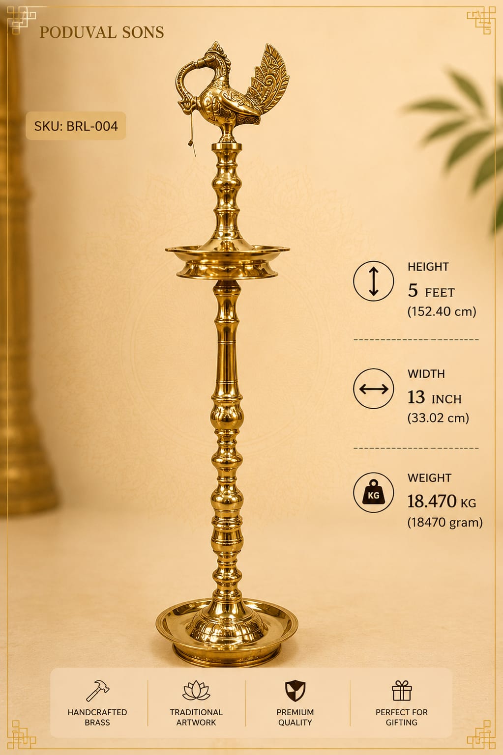 Peacock Diya / Peacock Lamp