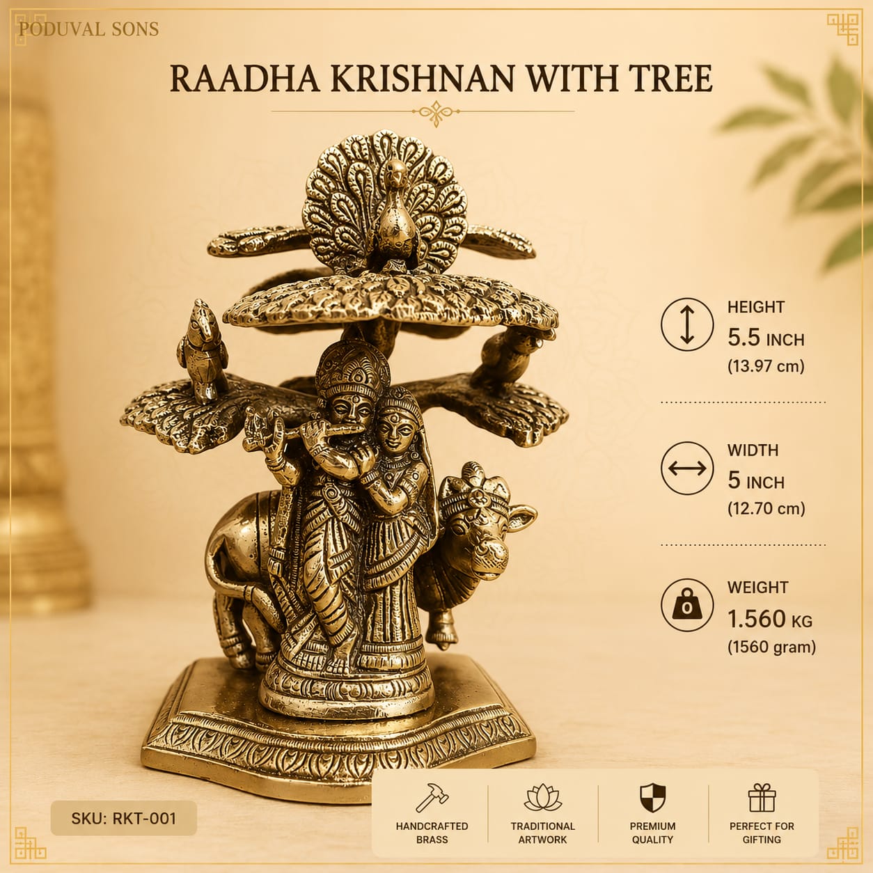 Radha Krishna With Tree