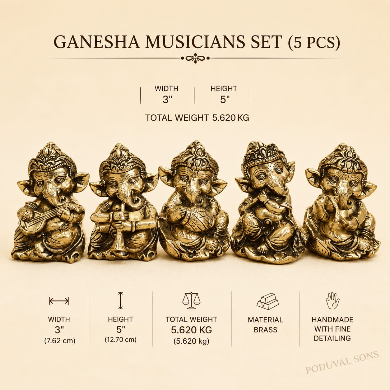 Ganesh Musicians Set (5 Pcs)