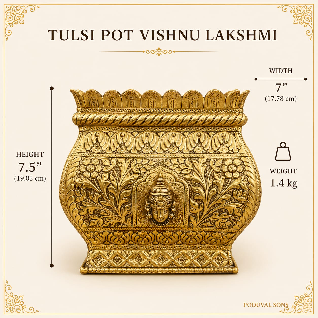 Tulsi Pot Vishnu Lakshmi